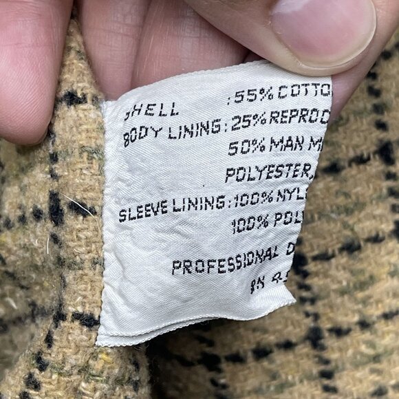 Mulberry Street Vintage 2-Piece Jacket With Vest Wool Blend Plaid Beige Size 11/ - Picture 3 of 16